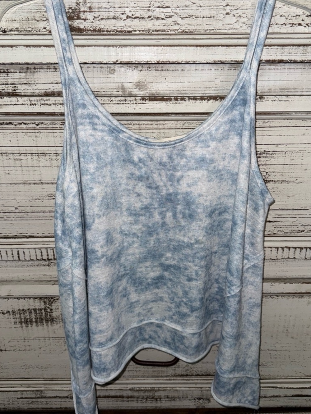 Women's Light Blue Tie-Dye Tank Top